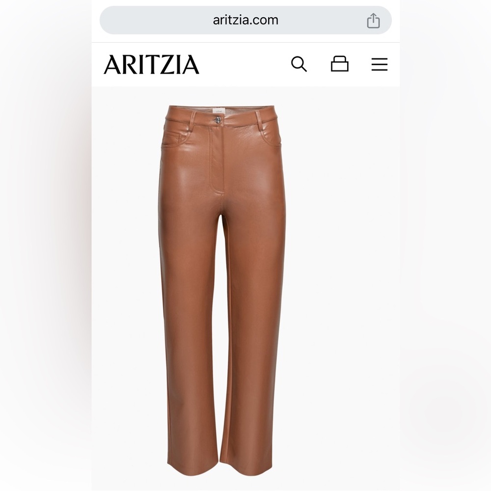 Aritzia Melina Cropped Faux leather pant TALL